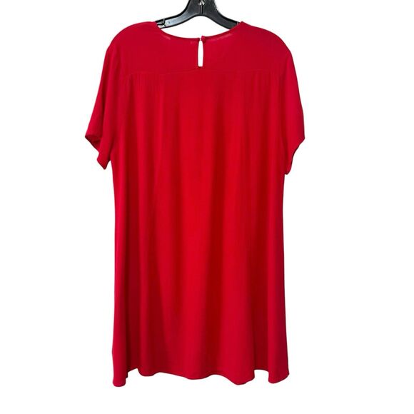 Umgee Mini Tunic Dress Womens Medium Red Embroidered Short Sleeve  Boho Artsy - Picture 2 of 10